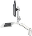 AccessMount™ Ultra 180 Heavy Duty Arm with Paralink monitor mount desk mount, a 5" riser, and a 12" flat keyboard tray