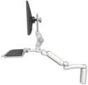AccessMount™ Ultra 180 Heavy Duty Arm with Paralink monitor mount desk mount, a 7.5" riser, a 12" keyboard tray, and an 11" arm