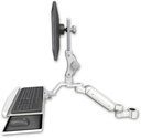 AccessMount™ Ultra 180 Heavy Duty Arm with Paralink monitor mount mount for a 1.5" pole and a wrist-rest keyboard tray
