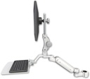 AccessMount™ Ultra 180 Heavy Duty Arm with Paralink monitor mount mount for a 1.75" pole and a 12" flat keyboard tray