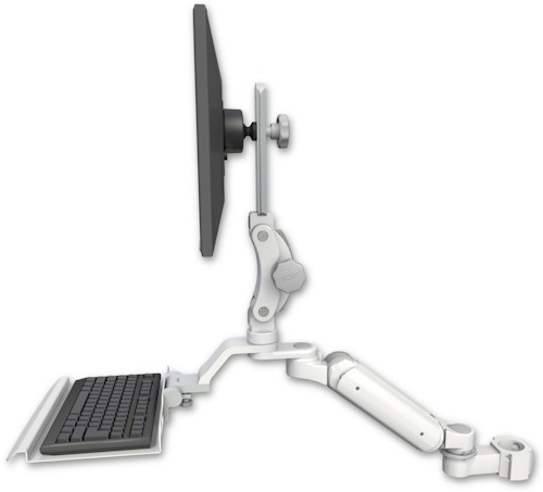 AccessMount™ Ultra 180 Heavy Duty Arm with Paralink monitor mount mount for a 2" pole and a 12" keyboard tray