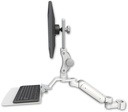 AccessMount™ Ultra 180 Heavy Duty Arm with Paralink monitor mount mount for a 2" pole and a 12" flat keyboard tray