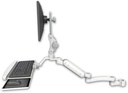 AccessMount™ Ultra 180 Heavy Duty Arm with Paralink monitor mount mount for a 2" pole, a wrist-rest keyboard tray, and an 11" arm