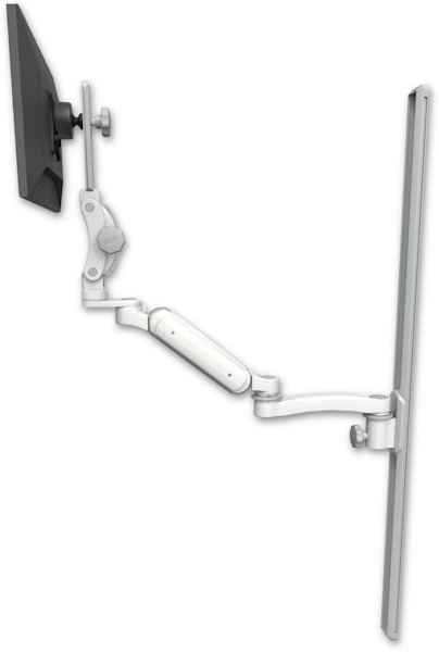 AccessMount™ Ultra 180 Heavy Duty Arm with Paralink monitor mount mount on a 50" wall track slider and an 11" arm