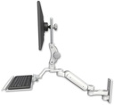 AccessMount™ Ultra 180 Heavy Duty Arm with Paralink monitor mount wall mount, a 12" keyboard tray, and an 6" arm