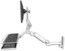 AccessMount™ Ultra 180 Heavy Duty Arm with Paralink monitor mount wall mount, a wrist-rest keyboard tray, and an 11" arm