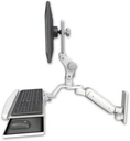 AccessMount™ Ultra 180 Heavy Duty Arm with Paralink monitor mount wall mount and a wrist-rest keyboard tray
