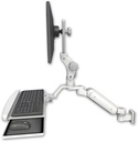 AccessMount™ Ultra 180 Heavy Duty Arm with Paralink monitor mount 3.5" wall mount and a wrist-rest keyboard tray