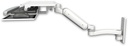 AccessMount™ Ultra 180 Heavy Duty Arm wall mount with a work surface tray and slide-out keyboard tray and an 11" arm