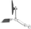 AccessMount™ Ultra 180 Heavy Duty Arm with EV710 monitor mount desk mount, a 1" riser, a 12" keyboard tray, and an 6" arm