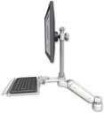 AccessMount™ Ultra 180 Heavy Duty Arm with EV710 monitor mount desk mount, a 1" riser, and a 12" keyboard tray