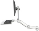AccessMount™ Ultra 180 Heavy Duty Arm with EV710 monitor mount desk mount, a 1" riser, a 12" flat keyboard tray, and an 11" arm