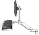AccessMount™ Ultra 180 Heavy Duty Arm with EV710 monitor mount desk mount, a 1" riser, a wrist-rest keyboard tray, and an 6" arm