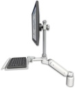 AccessMount™ Ultra 180 Heavy Duty Arm with EV710 monitor mount desk mount, a 3" riser, and a 12" keyboard tray