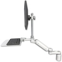 AccessMount™ Ultra 180 Heavy Duty Arm with EV710 monitor mount desk mount, a 3" riser, a 12" flat keyboard tray, and an 6" arm