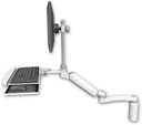AccessMount™ Ultra 180 Heavy Duty Arm with EV710 monitor mount desk mount, a 5" riser, a wrist-rest keyboard tray, and an 11" arm