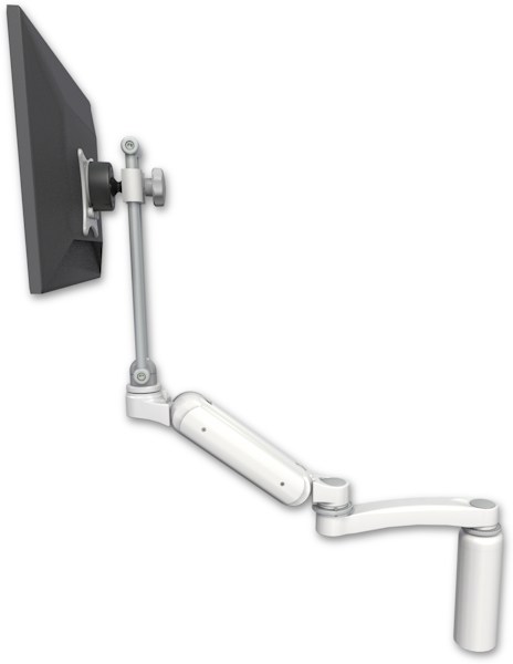 AccessMount™ Ultra 180 Heavy Duty Arm with EV710 monitor mount desk mount, a 7.5" riser, and an 11" arm