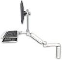 AccessMount™ Ultra 180 Heavy Duty Arm with EV710 monitor mount desk mount, a 7.5" riser, a wrist-rest keyboard tray, and an 11" arm