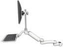 AccessMount™ Ultra 180 Heavy Duty Arm with EV710 monitor mount mount for a 1.5" pole, a 12" keyboard tray, and an 11" arm