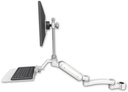 AccessMount™ Ultra 180 Heavy Duty Arm with EV710 monitor mount mount for a 1.5" pole, a 12" flat keyboard tray, and an 11" arm