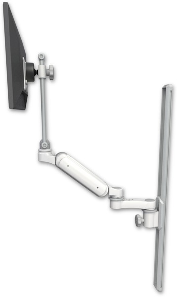 AccessMount™ Ultra 180 Heavy Duty Arm with EV710 monitor mount mount on a 36" wall track slider and an 6" arm