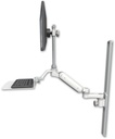 AccessMount™ Ultra 180 Heavy Duty Arm with EV710 monitor mount mount on a 36" wall track slider, a 12" flat keyboard tray, and an 6" arm