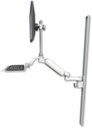 AccessMount™ Ultra 180 Heavy Duty Arm with EV710 monitor mount mount on a 50" wall track slider, a 12" keyboard tray, and an 6" arm