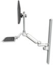 AccessMount™ Ultra 180 Arm with EV710 monitor mount mount on a 36" wall track slider, a 12" keyboard tray, and an 6" arm