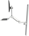 AccessMount™ Ultra 180 Arm with EV710 monitor mount mount on a 50" wall track slider, a 12" keyboard tray, and an 11" arm
