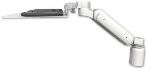 AccessMount™ Ultra 180 Heavy Duty Arm desk mount with a 3" riser and a 12" flat keyboard tray