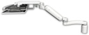 AccessMount™ Ultra 180 Heavy Duty Arm desk mount with a 3" riser, a work surface tray and slide-out keyboard tray, and an 11" arm