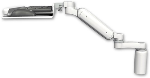 AccessMount™ Ultra 180 Heavy Duty Arm desk mount with a 5" riser, a wrist-rest keyboard tray, and an 6" arm