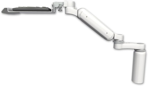 AccessMount™ Ultra 180 Heavy Duty Arm desk mount with a 7.5" riser, a 12" keyboard tray, and an 6" arm
