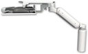 AccessMount™ Ultra 180 Heavy Duty Arm desk mount with a 7.5" riser and a work surface tray and slide-out keyboard tray