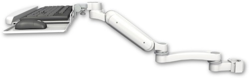 AccessMount™ Ultra 180 Arm desk mount with a 7.5" riser, a wrist-rest keyboard tray, and an 11" arm