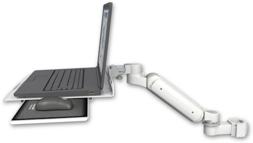 AccessMount™ Ultra 180 Heavy Duty Arm mount for a 2" pole Laptop tray with slider
