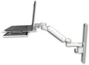 AccessMount™ Ultra 180 Heavy Duty Arm mount on a 19" wall track slider Laptop tray with slider and an 6" arm
