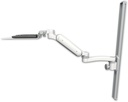 AccessMount™ Ultra 180 Heavy Duty Arm mount on a 36" wall track slider with a 12" flat keyboard tray and an 11" arm
