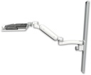 AccessMount™ Ultra 180 Heavy Duty Arm mount on a 36" wall track slider with a wrist-rest keyboard tray and an 11" arm