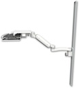 AccessMount™ Ultra 180 Heavy Duty Arm mount on a 50" wall track slider with a work surface tray and slide-out keyboard tray and an 11" arm