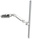 AccessMount™ Ultra 180 Arm mount on a 50" wall track slider with a work surface tray and slide-out keyboard tray and an 6" arm