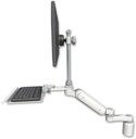 AccessMount™ Ultra 180 Arm with EV710 monitor mount desk mount, a 3" riser, a 12" keyboard tray, and an 6" arm
