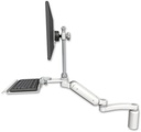AccessMount™ Ultra 180 Arm with EV710 monitor mount desk mount, a 5" riser, a 12" keyboard tray, and an 11" arm