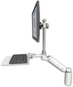 AccessMount™ Ultra 180 Arm with EV710 monitor mount desk mount, a 5" riser, and a 12" flat keyboard tray