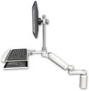 AccessMount™ Ultra 180 Arm with EV710 monitor mount desk mount, a 5" riser, a wrist-rest keyboard tray, and an 6" arm