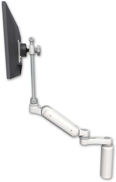 AccessMount™ Ultra 180 Arm with EV710 monitor mount desk mount, a 7.5" riser, and an 6" arm