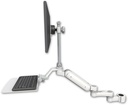 AccessMount™ Ultra 180 Arm with EV710 monitor mount mount for a 1.5" pole, a 12" flat keyboard tray, and an 6" arm