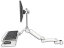 AccessMount™ Ultra 180 Arm with EV710 monitor mount mount for a 1.5" pole, a wrist-rest keyboard tray, and an 11" arm