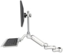 AccessMount™ Ultra 180 Arm with EV710 monitor mount mount for a 1.75" pole, a 12" keyboard tray, and an 6" arm