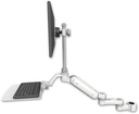 AccessMount™ Ultra 180 Arm with EV710 monitor mount mount for a 1.75" pole, a 12" flat keyboard tray, and an 6" arm